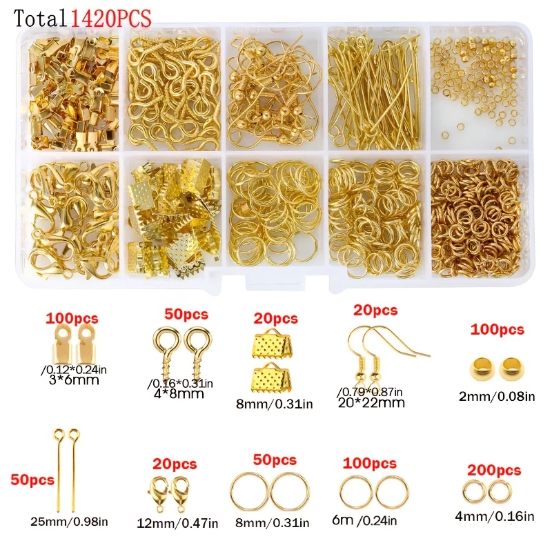 1420個入り 1箱 ジュエリーパーツセット イヤリング製作 - Jewelry Repair & Watches Reviews のレビューと価格