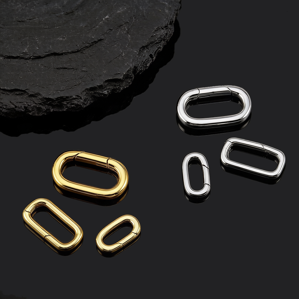 2個入り 18K金メッキ オーバルカラビナネックレスクラスプ - Gold Plated Ring のレビューと価格