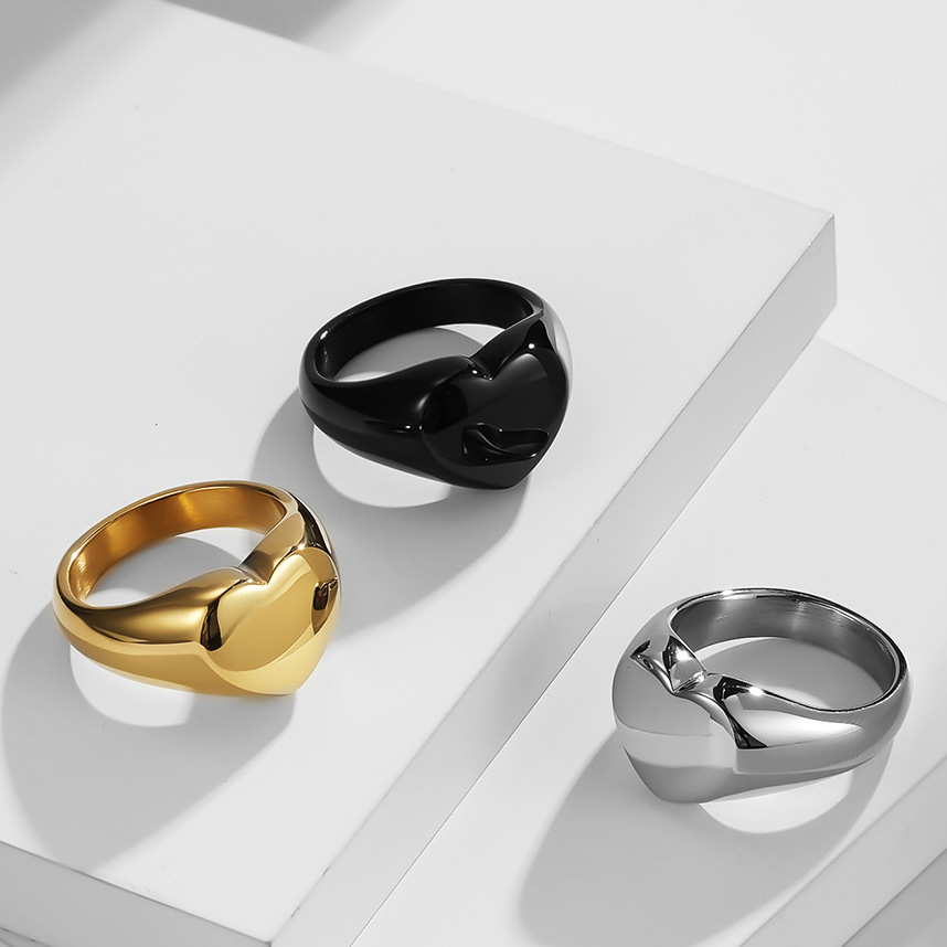 カスタマイズされた女性シグネットリングかわいいハート Rou - Statement Cocktail Ring のレビューと価格