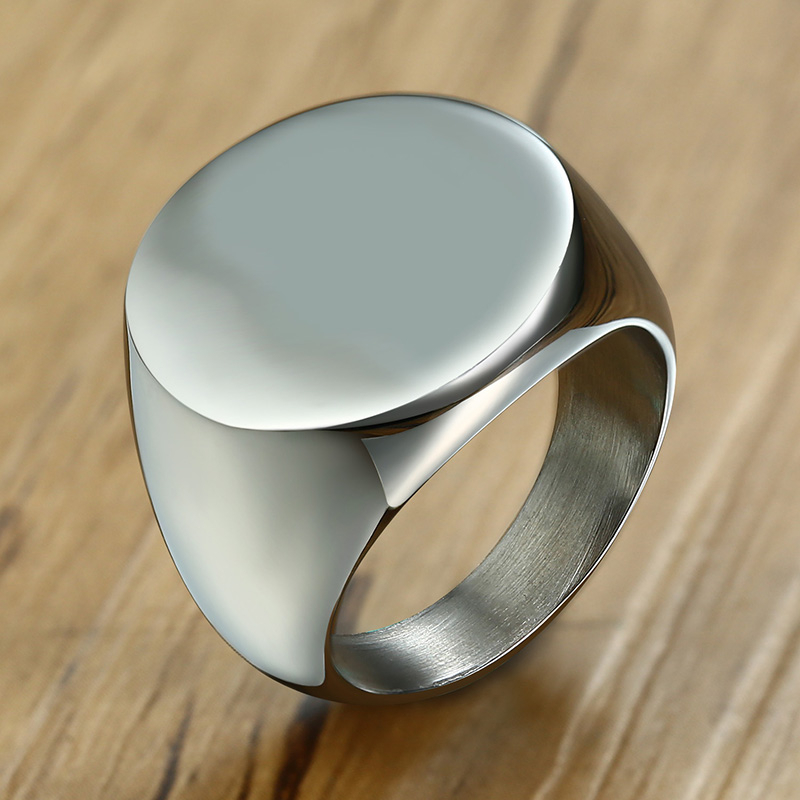 Vnox-男性用の小さなスタンプ付きのスタイリッシュなスタン - Statement Cocktail Ring のレビューと価格